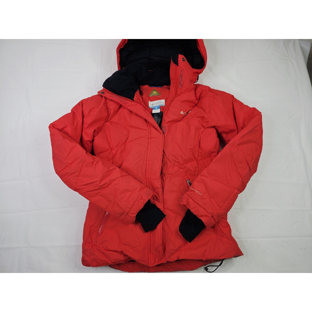 Columbia Omni Heat Hooded Ski Jacket Down Puffer Red Women's Size Small